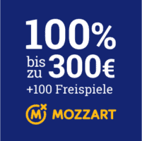 Mozzart Online Spielbank | Willkommensbonus mit 100 Freispielen